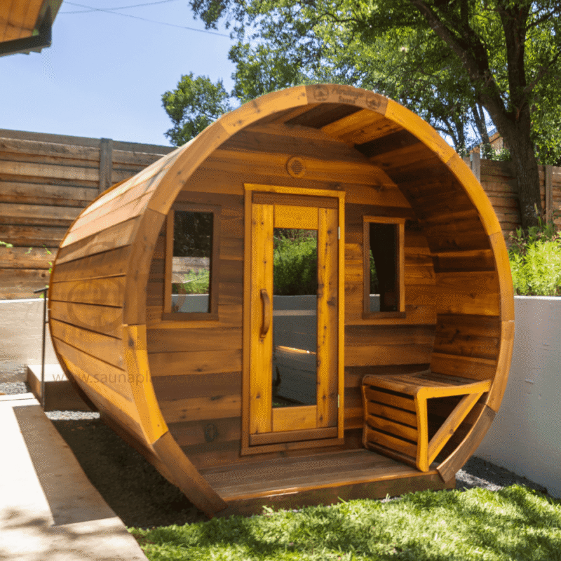 Heritage 8 People 7′ x 10′ Flat Barrel Sauna - Image 2