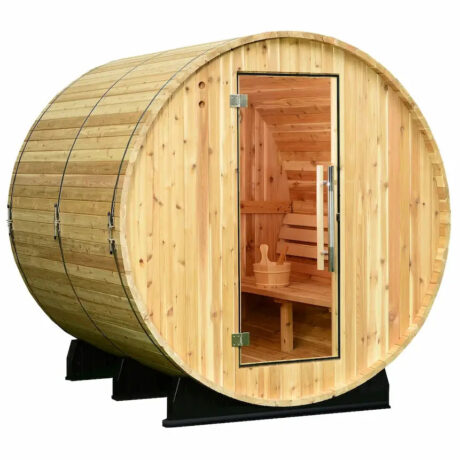Almost Heaven 7′ x 7’ Seneca 6-Person Barrel Sauna