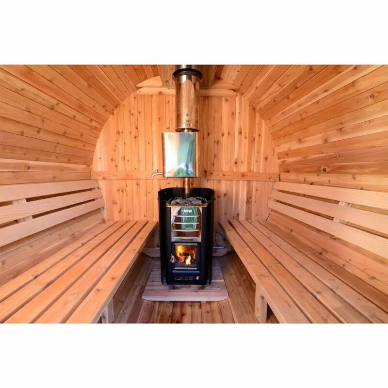 Almost Heaven 7′ x 7’ Seneca 6-Person Barrel Sauna - Image 8