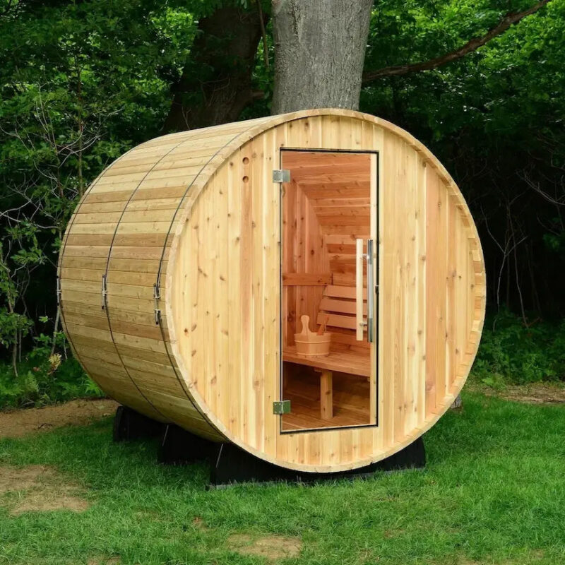 Almost Heaven 7′ x 7’ Seneca 6-Person Barrel Sauna - Image 13
