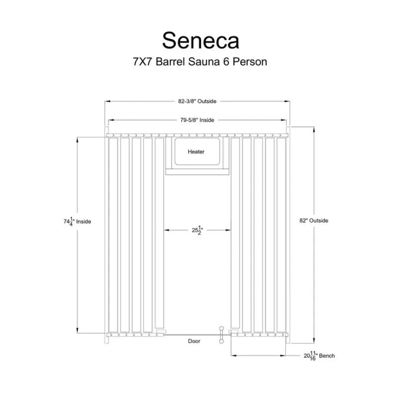 Almost Heaven 7′ x 7’ Seneca 6-Person Barrel Sauna - Image 10