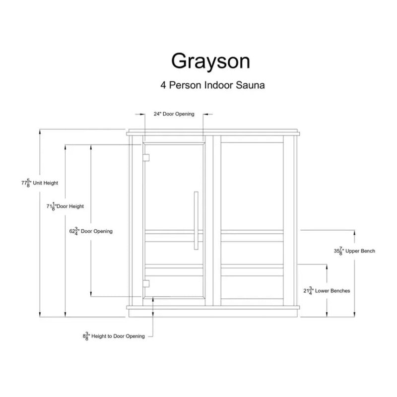 Almost Heaven Grayson 4 Person Indoor Sauna - Image 6