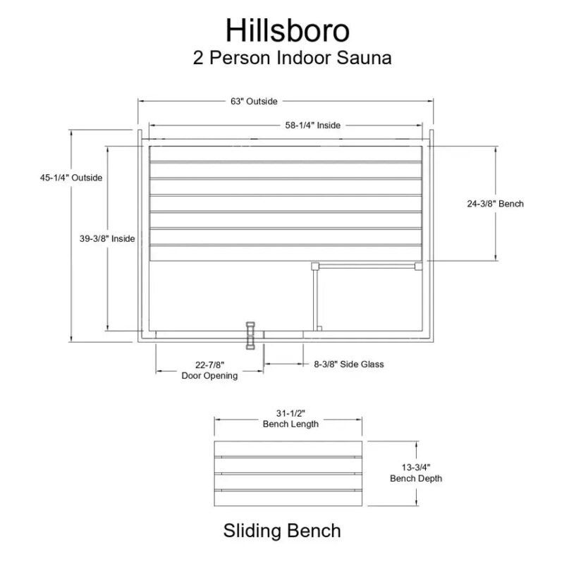 Almost Heaven Hillsboro 2-Person Prebuilt Sauna - Image 7