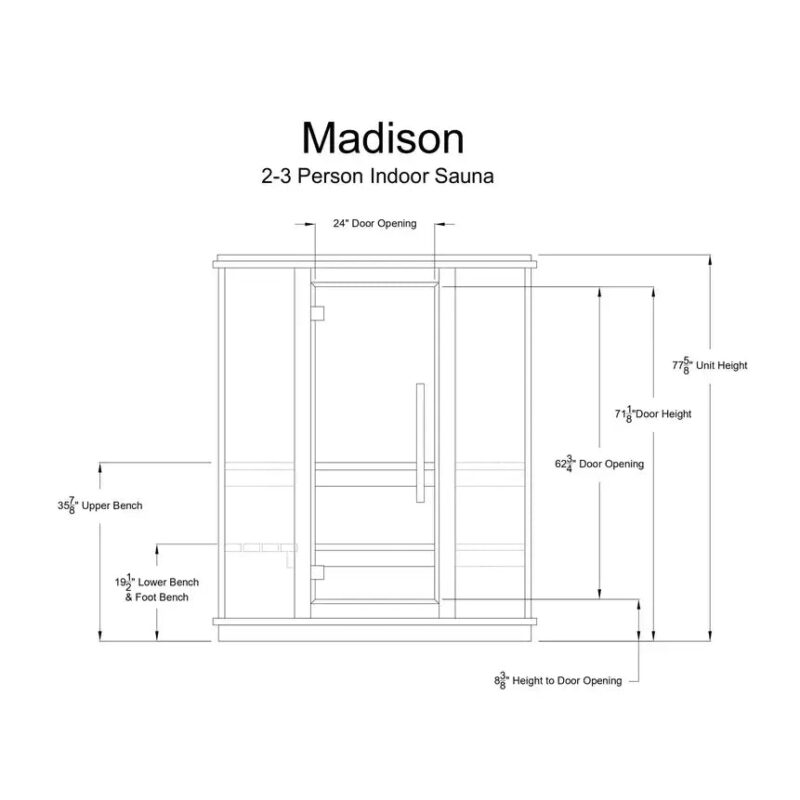 Almost Heaven Madison 2-3 Person Indoor Sauna - Image 6