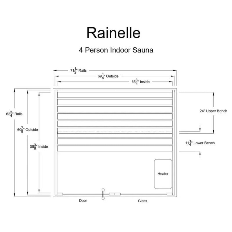 Almost Heaven Rainelle 4 Person Indoor Sauna - Image 5