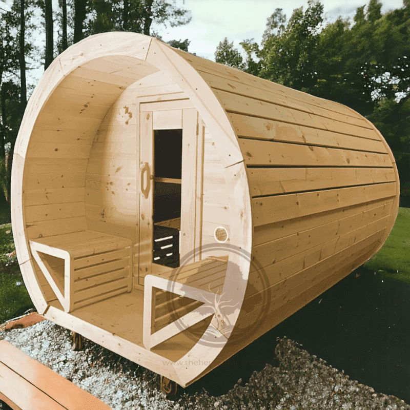Heritage 8 People 7′ x 10′ Flat Barrel Sauna - Image 10