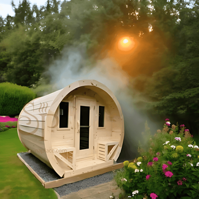 Heritage 4 People 7′ x 6′ Flat Barrel Sauna - Image 3
