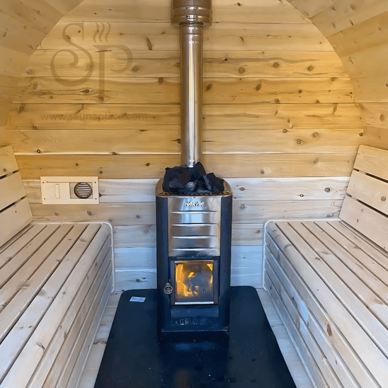 Heritage 8 People 7′ x 10′ Flat Barrel Sauna - Image 4