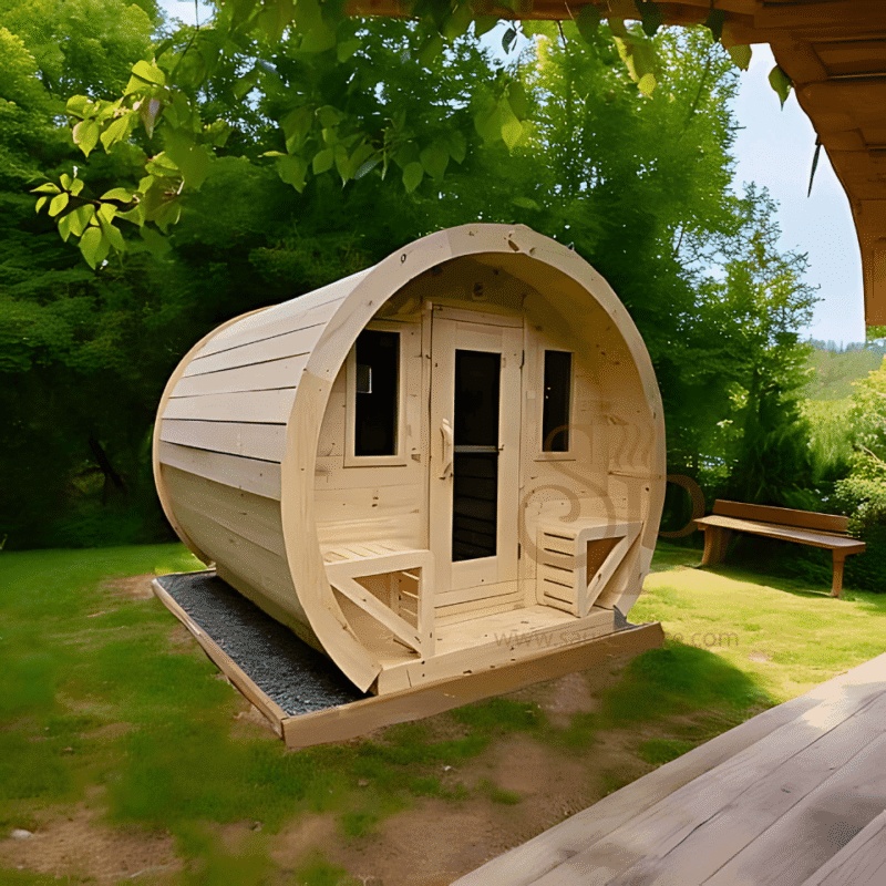 Heritage 4 People 7′ x 6′ Flat Barrel Sauna - Image 11
