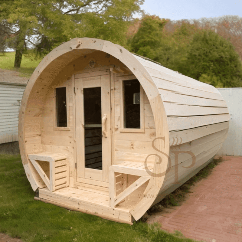 Heritage 4 People 7′ x 6′ Flat Barrel Sauna - Image 4