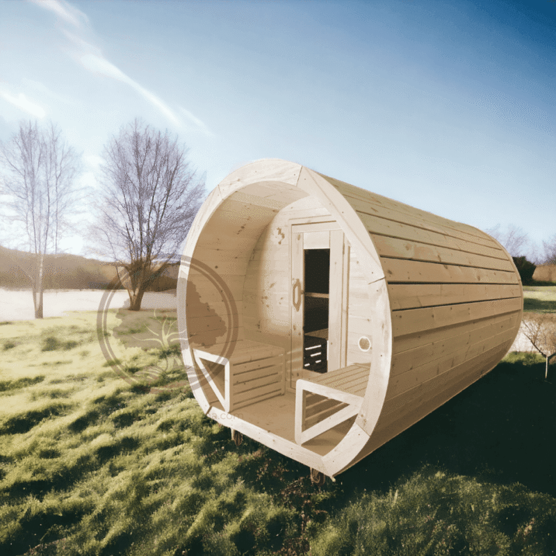 Heritage 4 People 7′ x 6′ Flat Barrel Sauna - Image 9
