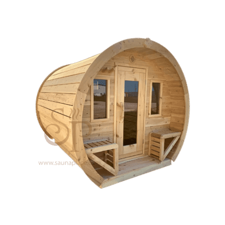 Heritage 4 People 7′ x 6′ Flat Barrel Sauna