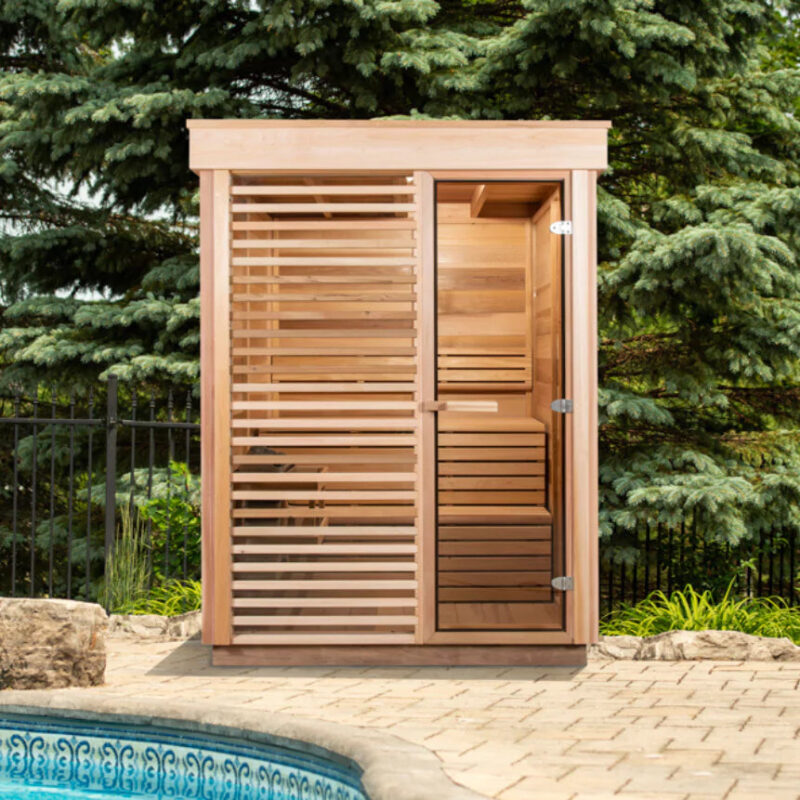 Dundalk Pure Cube CU550 Outdoor Sauna - Clear Cedar - Image 2