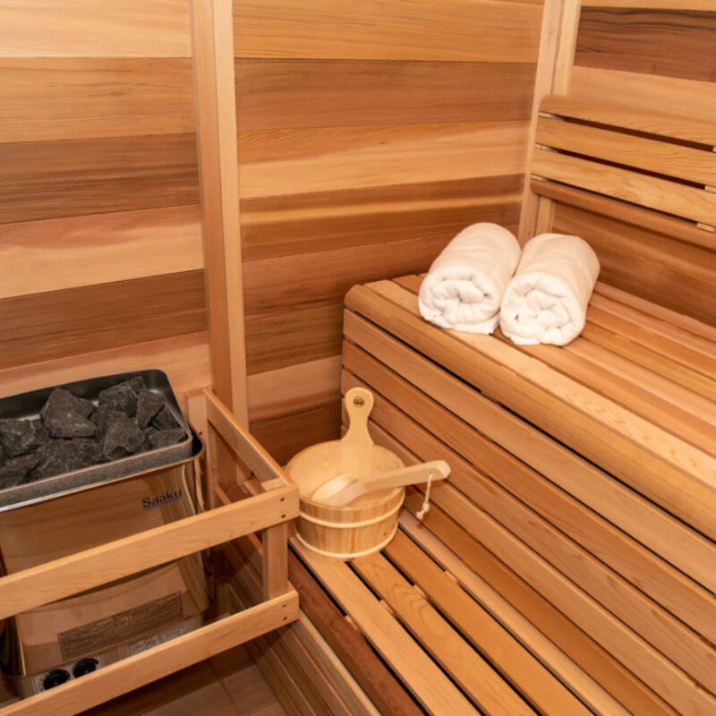 Dundalk Pure Cube CU550 Outdoor Sauna - Clear Cedar - Image 4