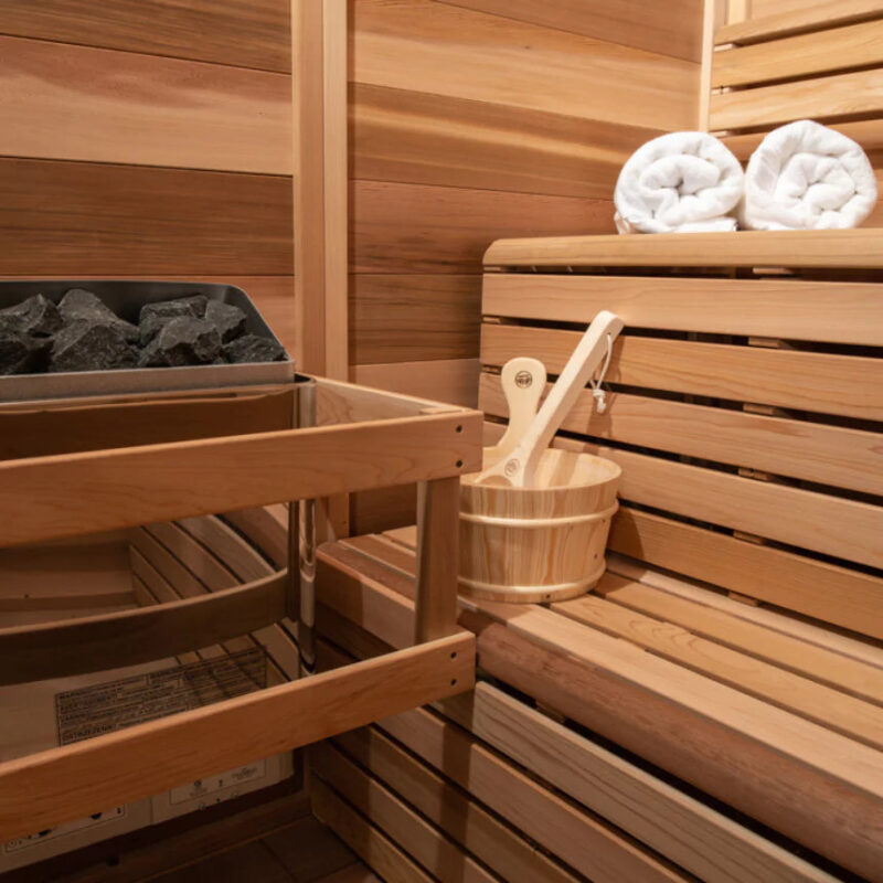 Dundalk Pure Cube CU550 Outdoor Sauna - Clear Cedar - Image 6