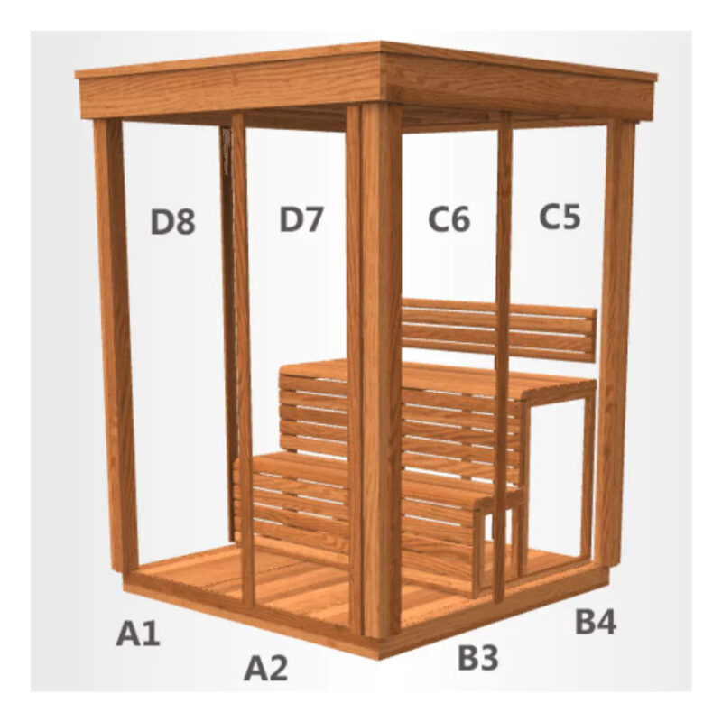 Dundalk Pure Cube CU550 Outdoor Sauna - Clear Cedar - Image 3