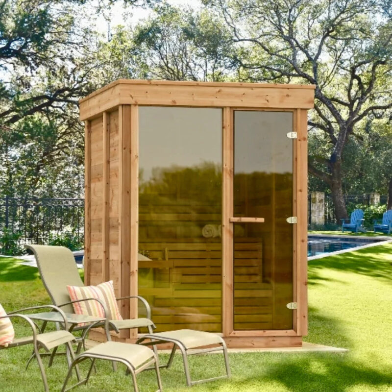 Dundalk Pure Cube CU552 Outdoor Sauna - Knotty Red Cedar - Image 2