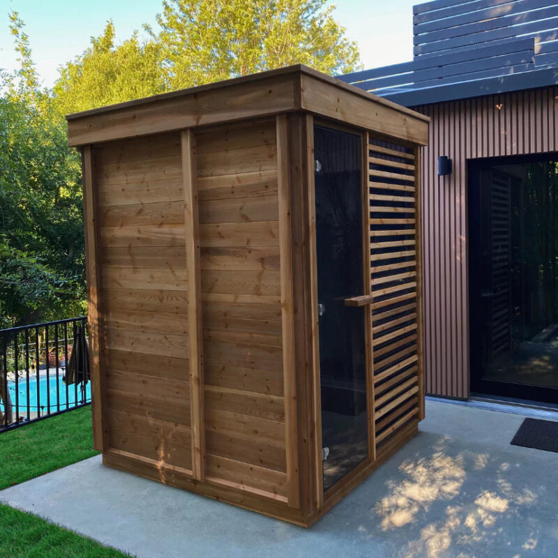 Dundalk Pure Cube CU552 Outdoor Sauna - Knotty Red Cedar - Image 8
