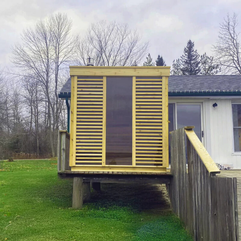 Dundalk Pure Cube CU552 Outdoor Sauna - Knotty Red Cedar - Image 9