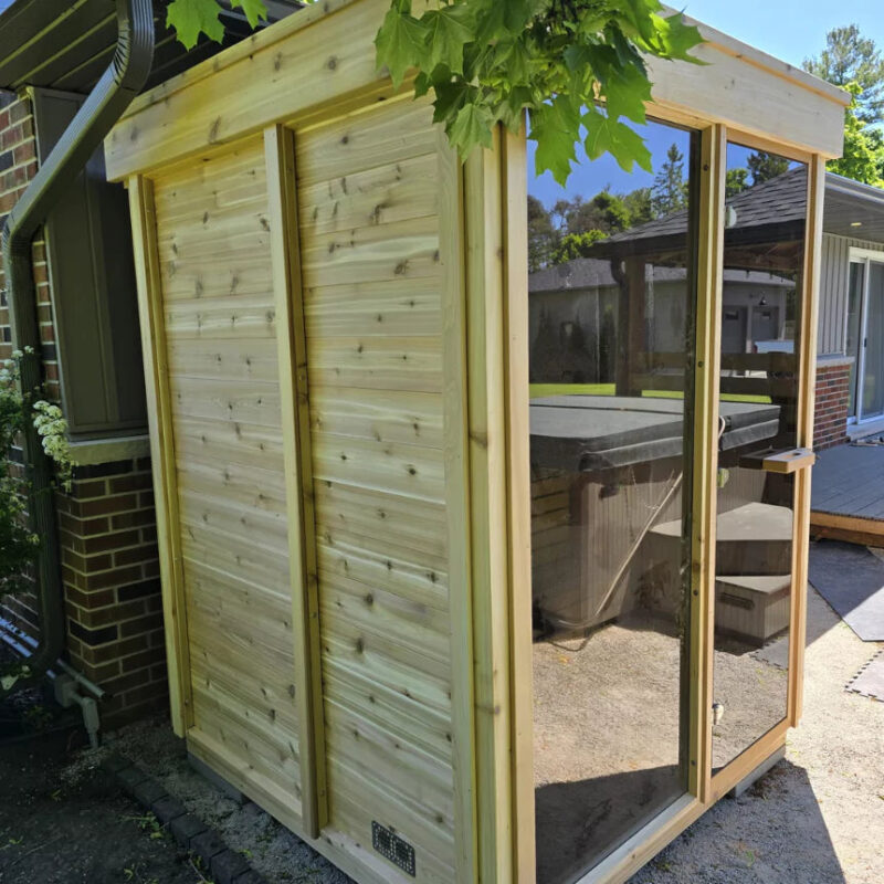 Dundalk Pure Cube CU552 Outdoor Sauna - Knotty Red Cedar - Image 7