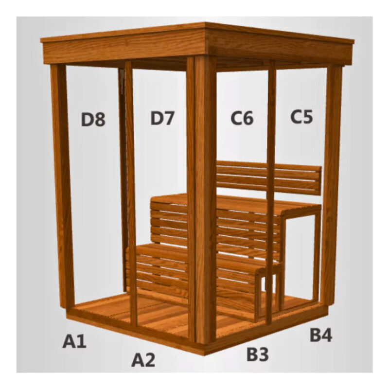 Dundalk Pure Cube CU552 Outdoor Sauna - Knotty Red Cedar - Image 3