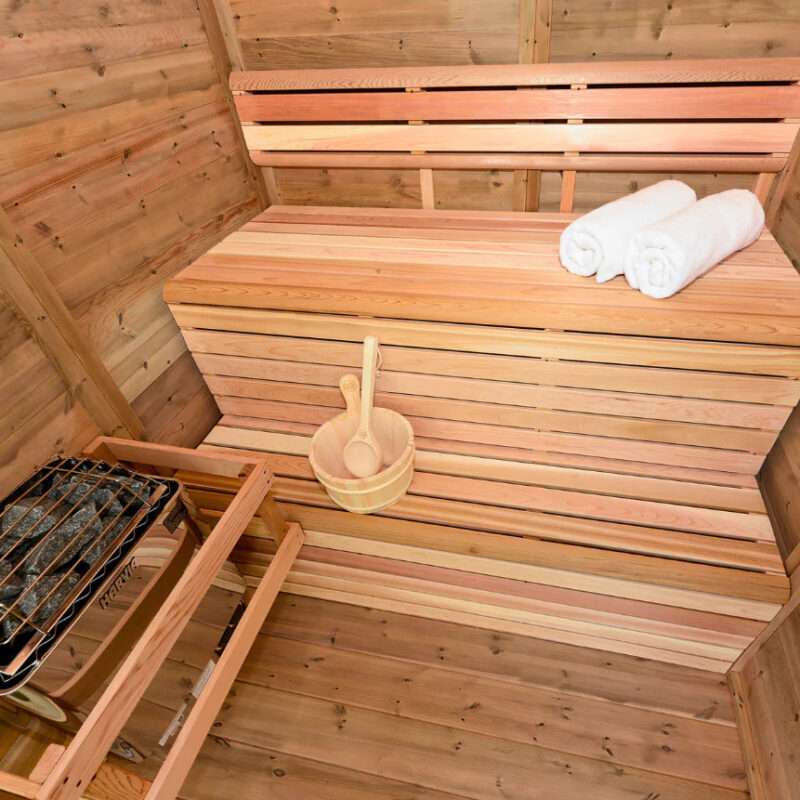 Dundalk Pure Cube CU552 Outdoor Sauna - Knotty Red Cedar - Image 4
