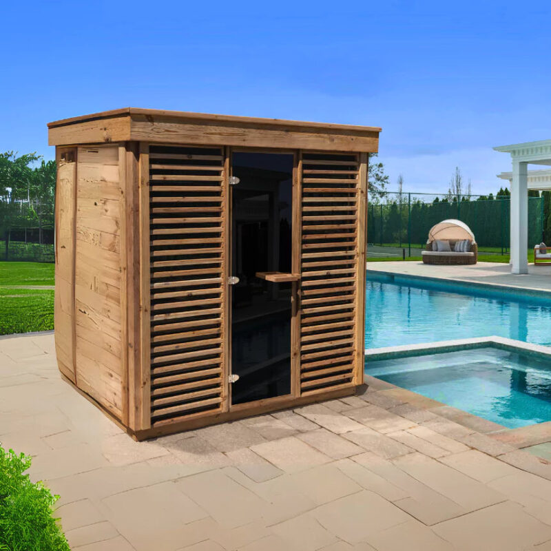Dundalk Pure Cube CU572 Outdoor Sauna - Knotty Red Cedar - Image 2