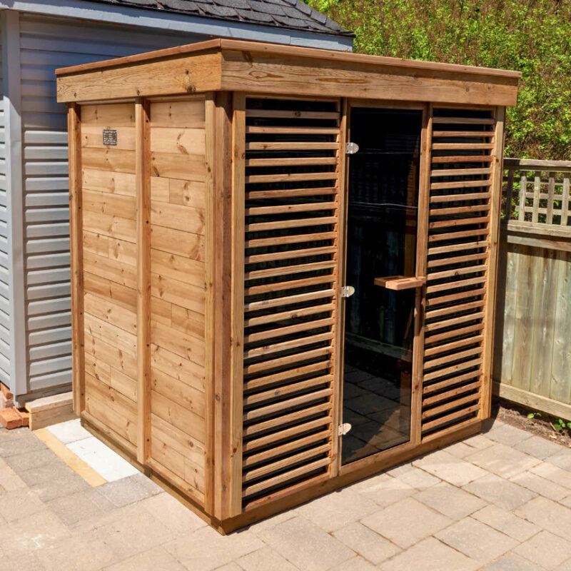 Dundalk Pure Cube CU572 Outdoor Sauna - Knotty Red Cedar - Image 7