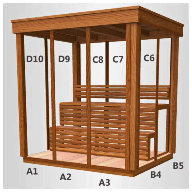 Dundalk Pure Cube CU572 Outdoor Sauna - Knotty Red Cedar - Image 3