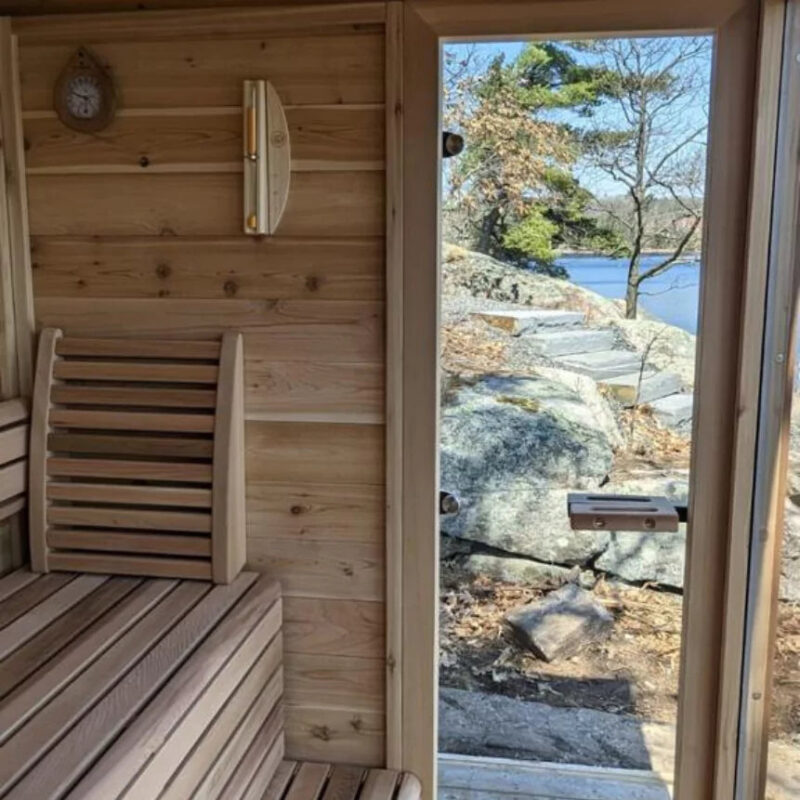 Dundalk Pure Cube CU572 Outdoor Sauna - Knotty Red Cedar - Image 6
