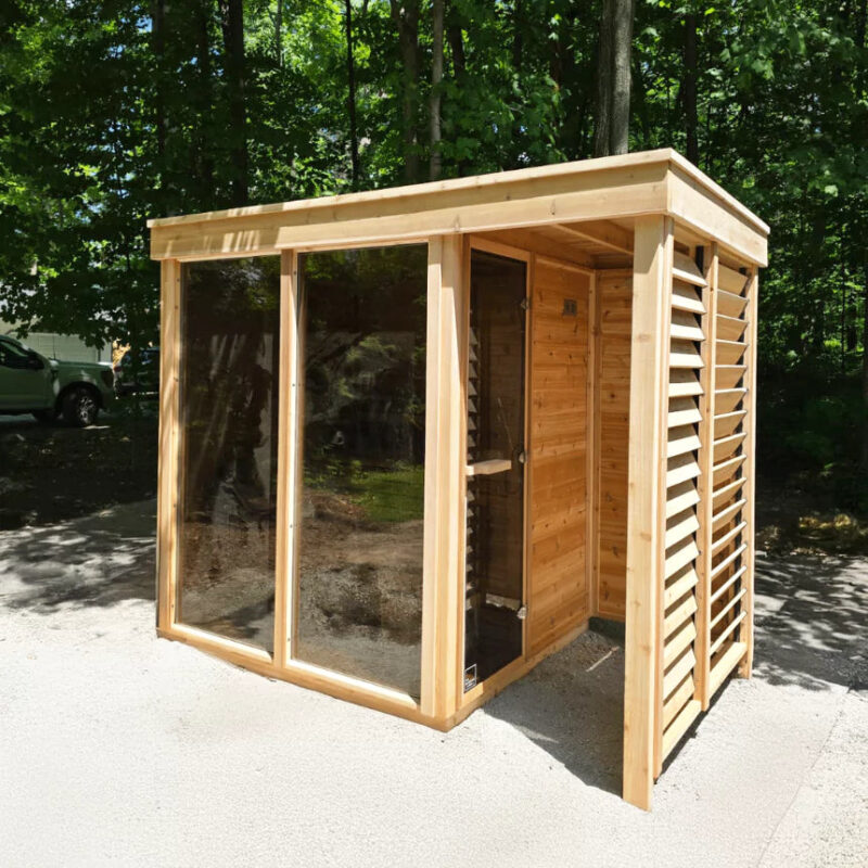 Dundalk Pure Cube CU582 Outdoor Sauna - Knotty Red Cedar - Image 12