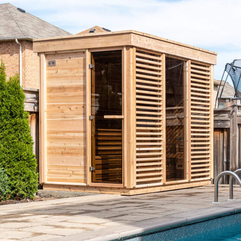 Dundalk Pure Cube CU582 Outdoor Sauna - Knotty Red Cedar - Image 2