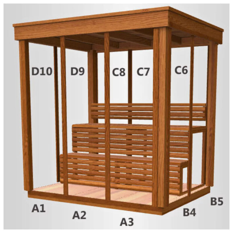 Dundalk Pure Cube CU582 Outdoor Sauna - Knotty Red Cedar - Image 3