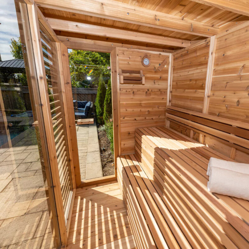 Dundalk Pure Cube CU582 Outdoor Sauna - Knotty Red Cedar - Image 9