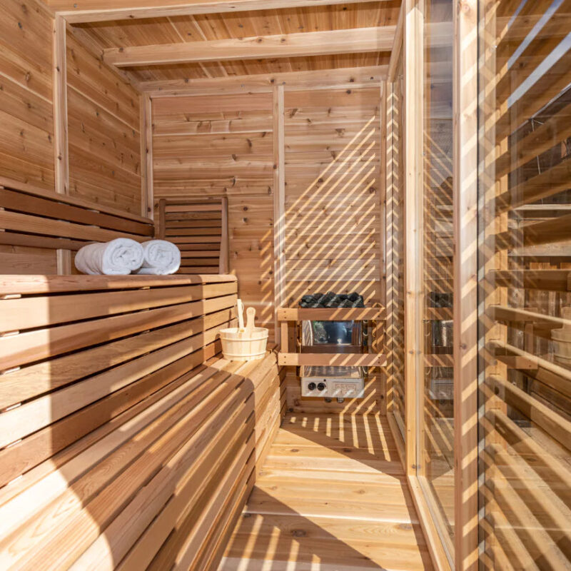 Dundalk Pure Cube CU582 Outdoor Sauna - Knotty Red Cedar - Image 6