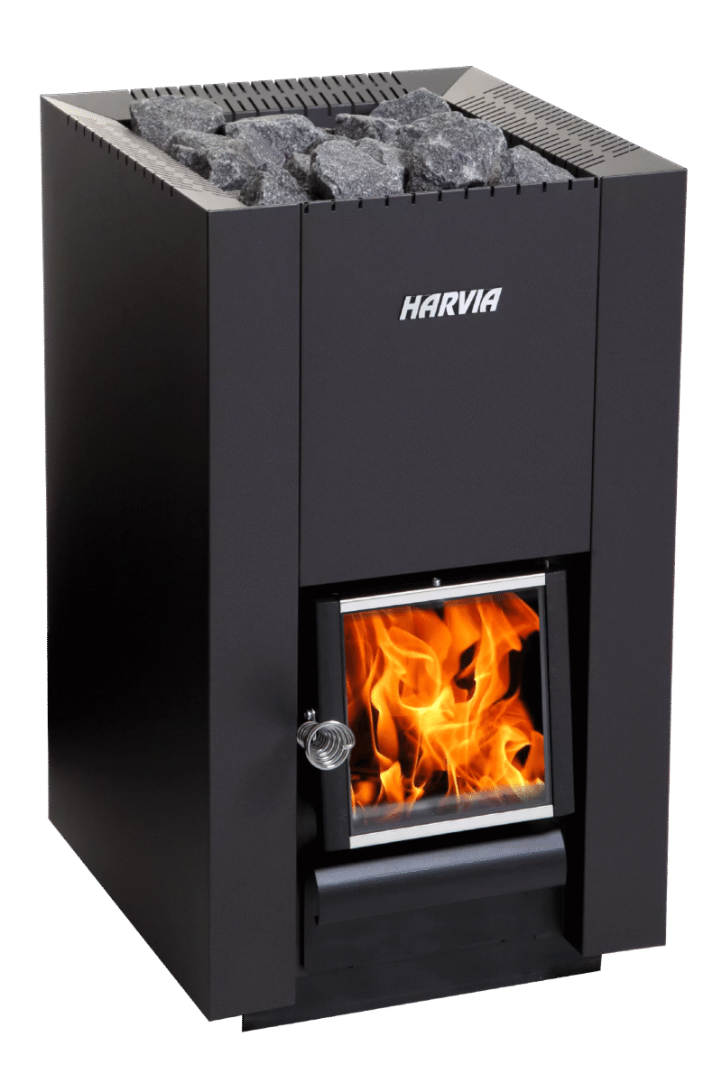 Harvia Linear 18 Compact Black Wood Burning Sauna Heater