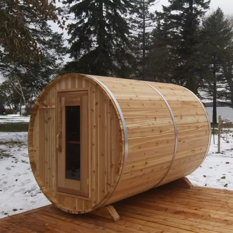 Dundalk 7' x 8' Knotty Cedar Barrel Sauna - Image 7