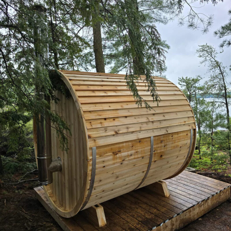 Dundalk 7' x 8' Knotty Cedar Barrel Sauna - Image 8