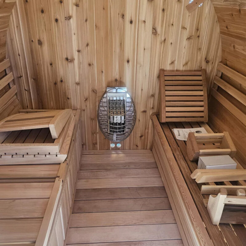 Dundalk 7' x 8' Knotty Cedar Barrel Sauna - Image 6