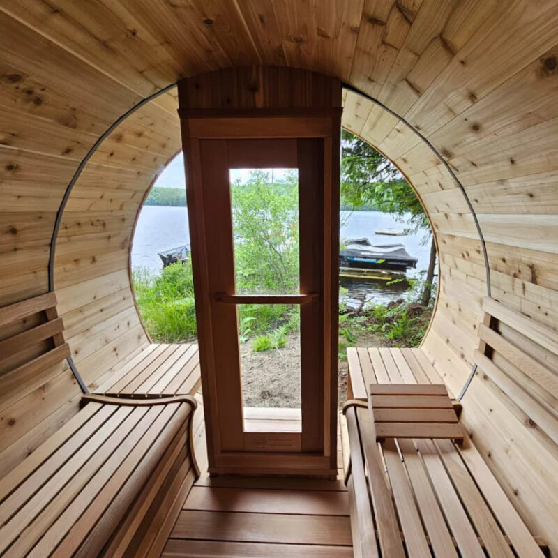 Dundalk 7' x 8' Knotty Cedar Barrel Sauna - Image 5