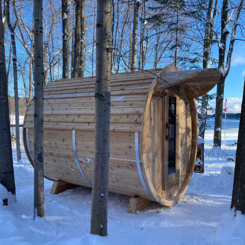 Dundalk 7' x 8' Knotty Cedar Barrel Sauna - Image 2
